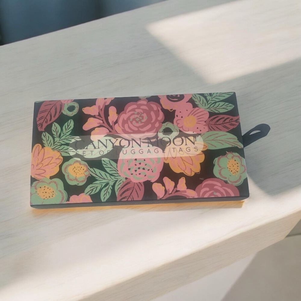 💥 Canyon Moon Wander Luggage Tag Set – 2-Pack Vegan Leather Travel Tags